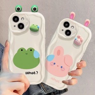 Lovely Frog Rabbit ear 3DDesign for OPPO A58 A3s A12E A7 A5s A12 A11k A8 A31 2020 A5 A9 A15 A15s A35