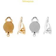 fol 50Pcs Clip on Earring Converter Flat Round Earring Tray for DIY  Pierced Earring Making Earring 