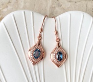 天然托帕石耳環玫瑰金925純銀耳環戒指裸石寶石輕珠寶半寶石