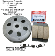 PAKET 2 ITEM BARANG MANGKOK KOPLING GANDA+KAMPAS GANDA BEAT FI 2012-2014 SCOOPY FI STARTER KASAR.