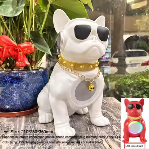 Outdoor Portable Bluetooth Speaker with Wireless Dog-Like Appearance and 8-Inch Colorful Light