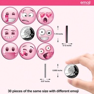 30 Pink Emoji Fridge Magnets - Pink Kitchen Accessories And Decor - Cute Locker Magnets For Teens An