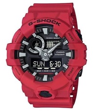 Casio - Casio 絕對強悍黑與紅雙色系列搶眼視覺雙顯錶 G-shock GA-700-4A