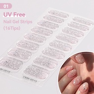 16Tips Nail Gel Paste  UV Free Nail Gel Strips 3D Full Cover Stickers for  Nails Colorful Decals for