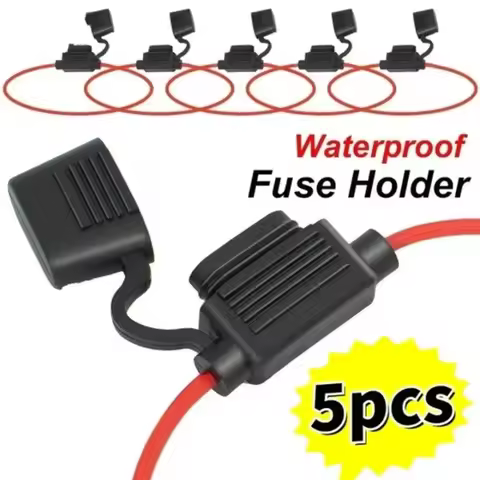 5pcs 18AWG Car Waterproof Fuse Holder with Copper Wire Mini Blade Adapter Inline Cutoff Switch Fuse 
