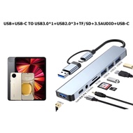 Type C Adapter USB HUB: HDMI 4K 30Hz, USB 2.0, USB 3.0, PD, SD/TF Penyesuai Jenis-C USB HUB, Menyoko