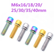 Titanium Bolt Ti M6x16 18 20 25 30 35 40mm With Washer For Bicycle Disc Brake Lever Clamp 1 Piece