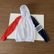 2023แท้ Thom Browne TB Hooded Paraphs การอาบแดดที่ได้รับการป้องกันบางสี่เสาคู่ย่อหน้าชายและหญิงใช้เส