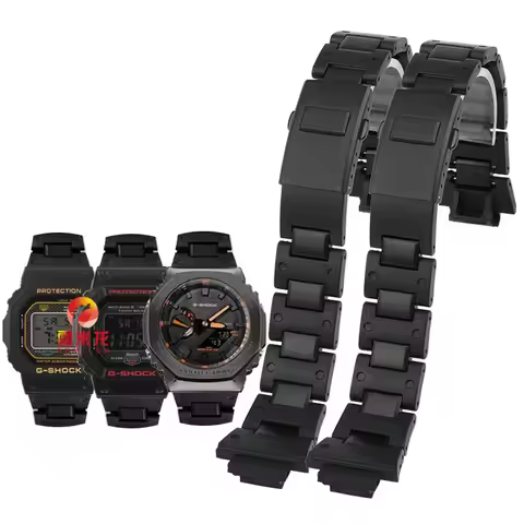 High Quality Black Plastic Steel Watchband Watch Strap For Casio G-SHOCK DW5600 GW-M5610 GA-2100 GM2