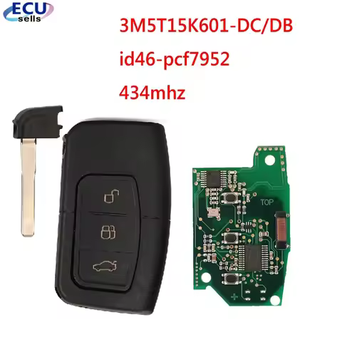 Smart Car Remote Key For Ford C-Max Focus MK2 Kuga Mondeo Galaxy Keyless Go 3M5T15K601-DC/DB ID46/ 4