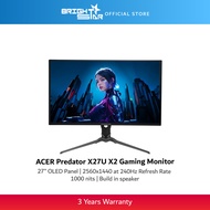 ACER Predator X27U X2 27" WQHD 240Hz QD-OLED Gaming Monitor