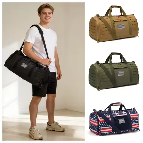 40L Tactical Sports Gym Bag for Men Fitness Duffel Bag Weekender Travel Bag Basketball Training Surv