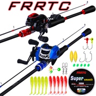 FRRTC Baitcasting Combo Casting Fishing Rod and Reel Set Baitcasting Fishing Reel for Saltwater Fres