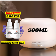 GRATIS 2 BOTOL ESSENTIAL OIL Air Humidifier Diffuser Air Purifier 500ML KAPASITAS BESAR MENNGUANAKN 