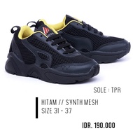 Boys' Black School Sneakers GS9 Sporty Sports Shoes for Kids