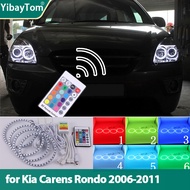 RGB multi-colored RF Remote Control Rings DRL LED Angel Eyes Kit For Kia Carens Rondo 2006-2011 Brig