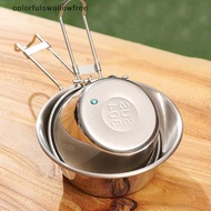 colorfulswallowfree Outdoor Folding Bowl Stainless Steel Camping Bowl Cooking Tableware Hiking Trave
