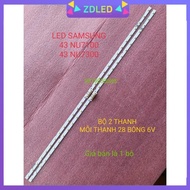 THANH LED TIVI SAMSUNG 43NU7100 43NU7300 43RU7200 43N5500 HÀNG MỚI 100% BỘ GỒM 2 THANH LED VIỀN MỖI