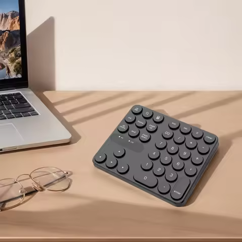 2.4G Wireless Mini Numeric Keypad 35 Keys Number Keypad Accounting Number Pad External Keypad for Ba