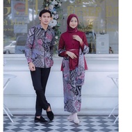 Quality! Batik Couple Kebaya Modern Kebaya Fiance Application For Graduation Dress Batik Tille Vanilla.,