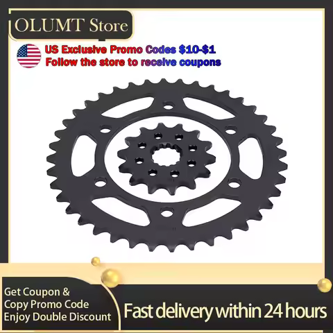520 Chain 14T 15T 16T 43T 45T Motorcycle Sprocket Gear For Yamaha MT-03 MT-25 YZF-R25 YZF-R3 1WD-E74
