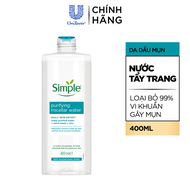 [VC 15% tối đa 100K đơn 229K] NƯỚC TẨY TRANG SẠCH SÂU DỊU NHẸ - SIMPLE MICELLAR WATER 400ML