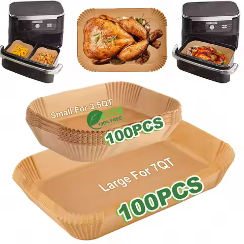 Air Fryer Small Liners for Divider Basket & Large Disposable Paper Liners for 7QT MegaZone/Topzee 11