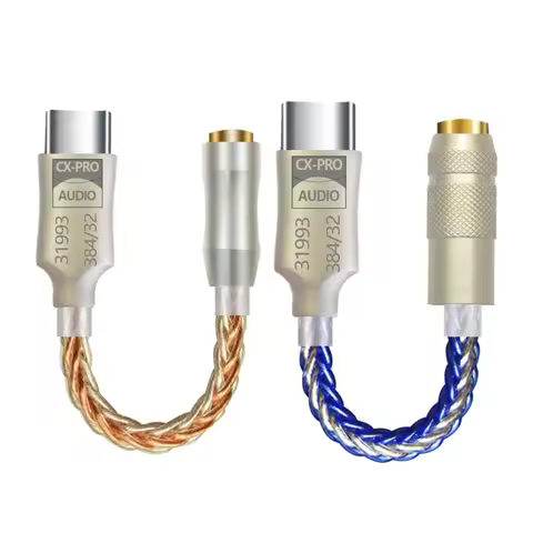 T8WC USB C DAC 32bit 384KHz USB C to 3.5mm Decoders Adapter with CX31993 Chip USB C Headphone Adapte