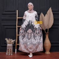 Gamis Batik Modern Terbaru 2026 Busui motif Dasi Coklat Katun