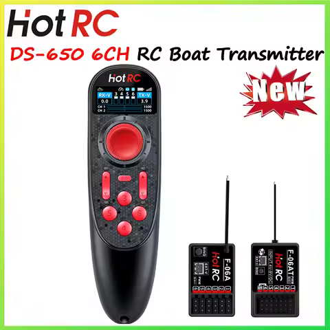 NEW HOTRC DS-650 6CH 2.4G Radio System Transmitter Color Screen Remote Controller F-06A Receiver DS6