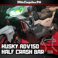 Husky ADV150 Half Crash Bar Heavy Duty Premium Design Frame Solid Strong Harden anodized Perfect Welding Black steel