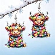 Crazy 2 Pairs Holiday Cow Earrings with Lightweight Acrylic Dangles for Women