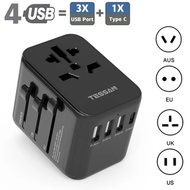 TESSAN 633FC-BK Universal Travel Adapter International All-in-one