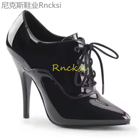 12cm Fashion pointy high heels, black shoes, ladies shoes, waterproof front strap, high heels and su