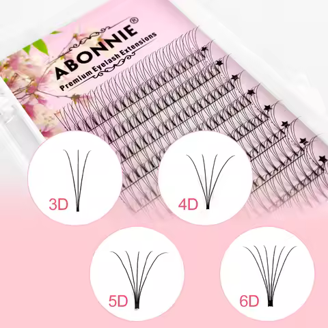 ABONNIE Premade Volume Fans Short Stem 3d/4d/5d/6d Russian Eyelash Extension Mink Eyelash Extension 