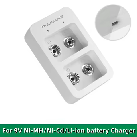 9V 2 Slots Smart Fast Battery Charger With LED Indicators USB Cable For 9V Ni-MH/Ni-Cd/Li-ion Rechar