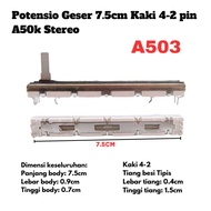 7.5cm Slide Potentiometer 4-2 pin A50k Stereo Slide 7.5 cm Mixer 503