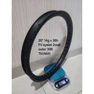 Bicycle Rims 20 Inch 406 Pure 36 Hole Disc Brake Black Unit