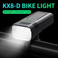 KX8D Bicycle Light Front Light Rechargeable Bright Flashlight Cycling Gear Bike Night Riding Accesso