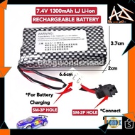 MALAYSIA UP📣 Rechargeable Battery 7.4V 1300mAh li-ion RC Car
