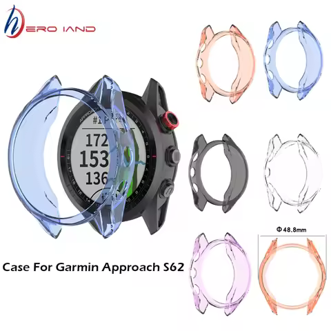 TPU Case Cover for Garmin Approach S62 Smart Watch Anti Scratch Frame Shell Protector Watch Protect 