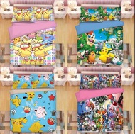 寵物小精靈 床單套裝 床上用品 小火龍 枕頭 床笠 被套 pikachu 卡比獸 pokemon 耿鬼 車厘龜 奇異種子 伊貝 車厘龜 比卡超