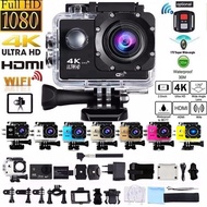 [READY STOCK] Ready Stock Full HD Action Camera Sport Camcorder Waterproof DVR 1080P/4K with assorted colour WiFi Remote Go Pro with remote control