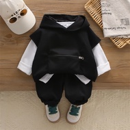 New Autumn Spring Boys Clothes Baby Causal Vest Hooded Shirt Causal Pants 3pcs/set Kids Sport Suit C