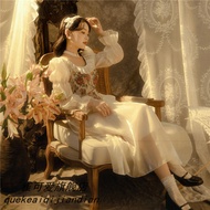 Retro 80s White Wedding Dress Hong Kong Style Court Costume Photography Studio Theme Shooting Clothi