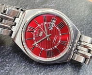 นาฬิกา Seiko Automatic 7009 หน้าสีแดง หลักโรมัน Red dial.