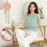 Mama000 Modal เสื้อแขนยาวให้นมบุตรTเสื้อ