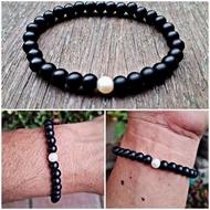 6mm Hajar Jahanama Agate Bracelet with Genuine Pearl Combination Bestnatural