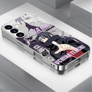 Naruto Luxury Plated Frame Glass Phone Case For Samsung Galaxy S22 S23 S24 S25 Ultra A22 A23 A25 A33