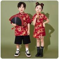 儿童唐装 CNY Kids Set Boys Girls Chinese New Year Costume Children Traditional Wear Outfit Baby Clothes 